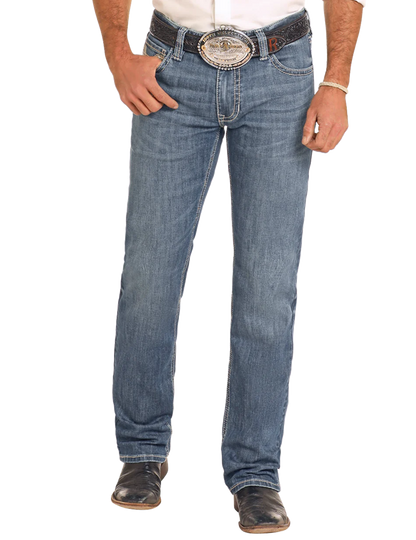 Rock&Roll FS Denim Two Tone Stitch Slim Fit Straight Boot 4826 - Medium Wash