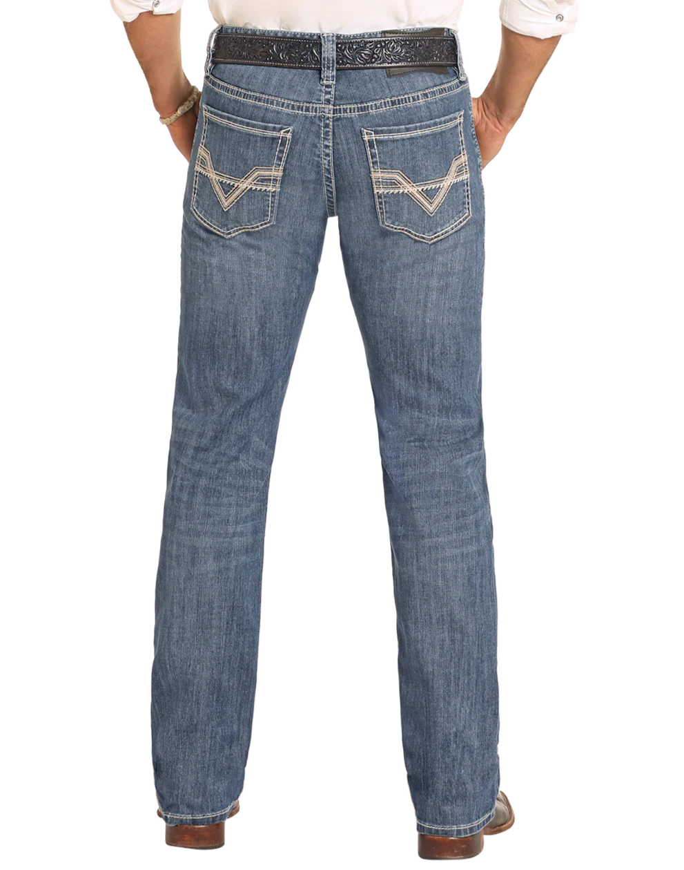 Rock&Roll FS Denim Two Tone Stitch Slim Fit Straight Boot 4826 - Medium Wash