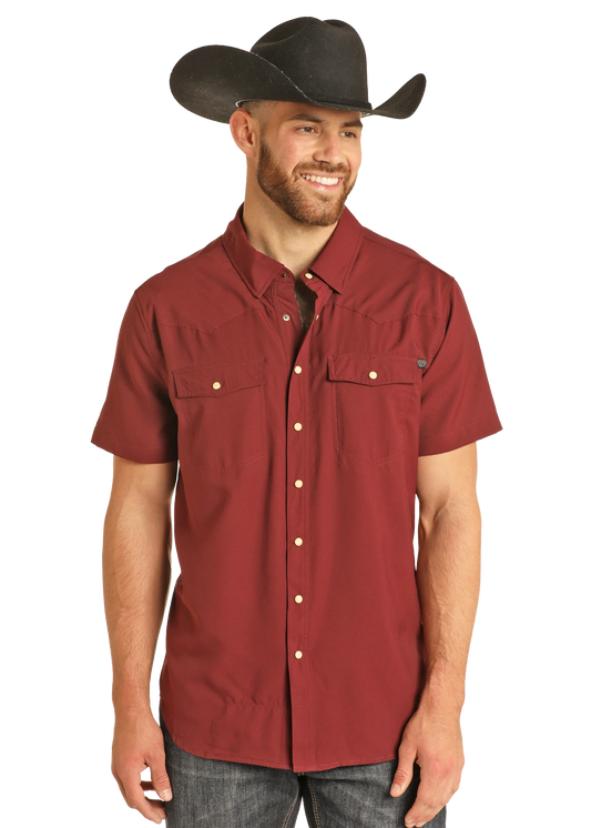Rock&Roll Denim TEK Ripstop Snap - MAROON