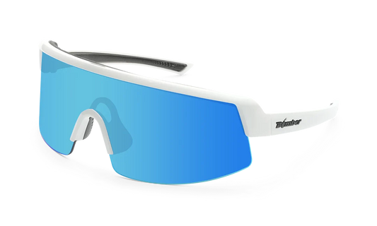Bomber - Rippa Z87+ Polarized Glossy White/Ice Blue Mirror Sunglasses