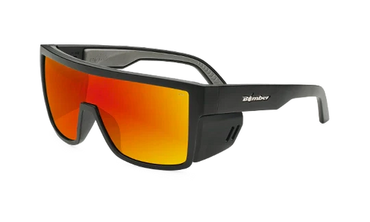 Bomber - Buzz Z87+ Polarized Matte Black / Fire Red Mirror Sunglasses