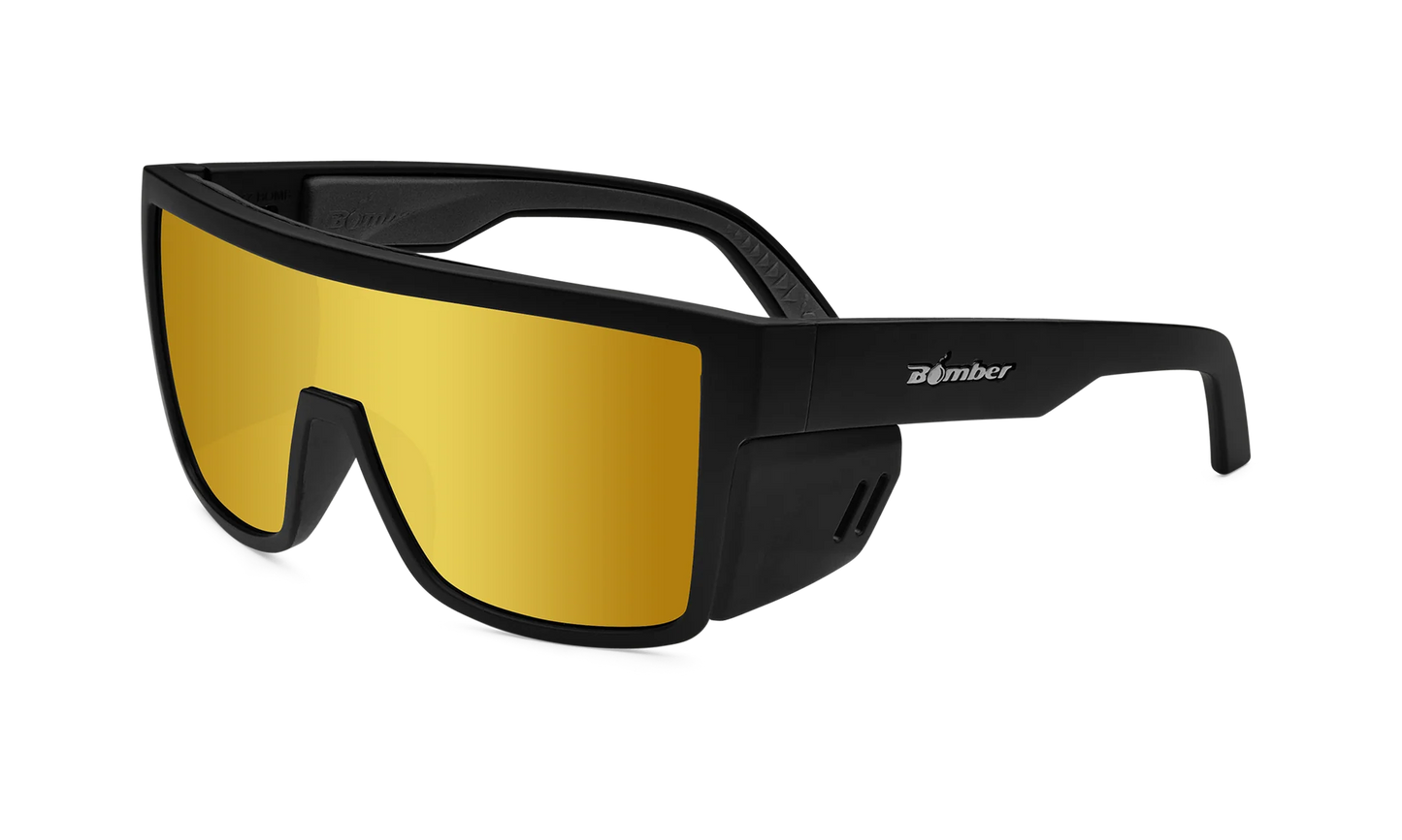 Bomber - Buzz Z87+ Polarized Matte Black/Gold Mirror Sunglasses