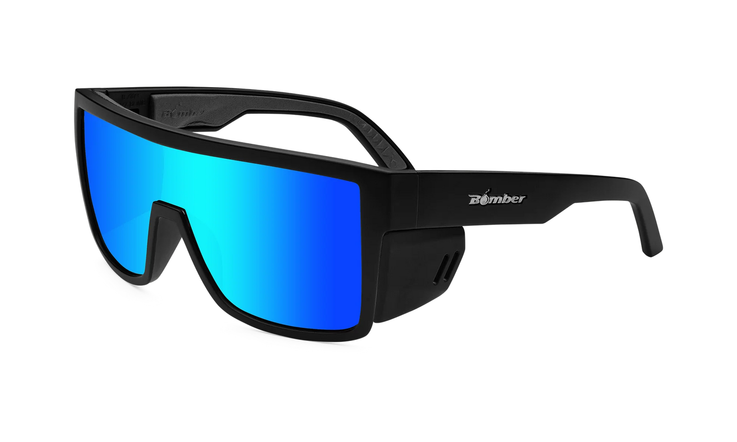 Bomber - Buzz Z87+ Polarized Matte Black / Ice Blue Mirror Sunglasses
