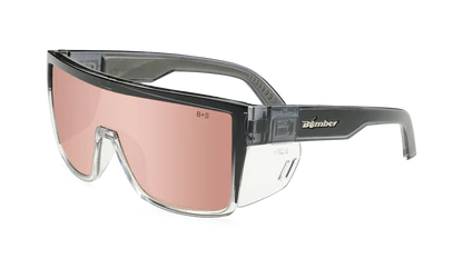 Bomber - Buzz Z87+ Polarized Two Tone / Rose Pink Mirror Sunglasses