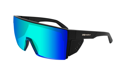 Bomber - Buzz Z87+ Johnny Matte Black / Ice Blue Mirror Sunglasses