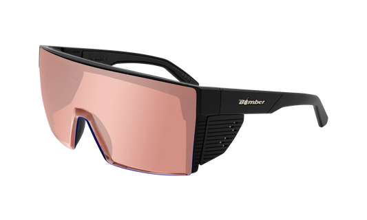 Bomber - Buzz Z87+ Johnny Matte Black / Rose Gold Mirror Sunglasses
