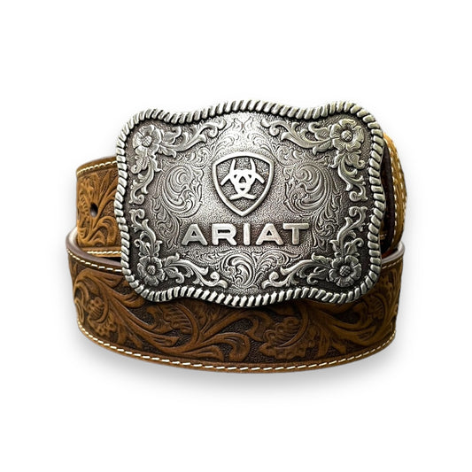 Ariat Buckle Tooled Leather Belt - Light Brown