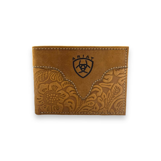 Men's Bi-Fold Wallet - Floral Embossed