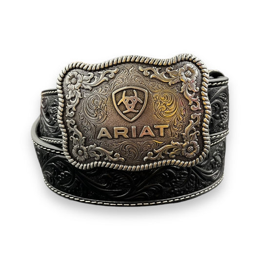 Ariat Buckle Tooled Leather Belt - Black