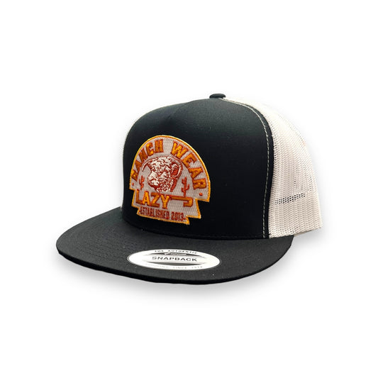 Lazy J Hat - Black/White Orange Arrowhead