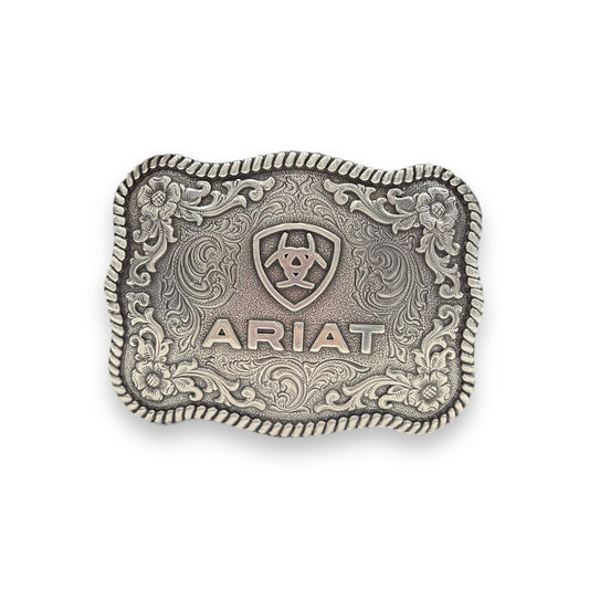 Men's Ariat Roped Edge Logo Silver Buckle