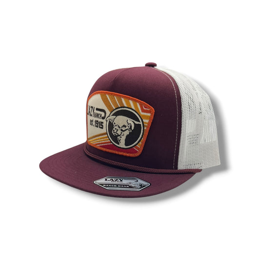 Lazy J Hat - Maroon/White Daybreak