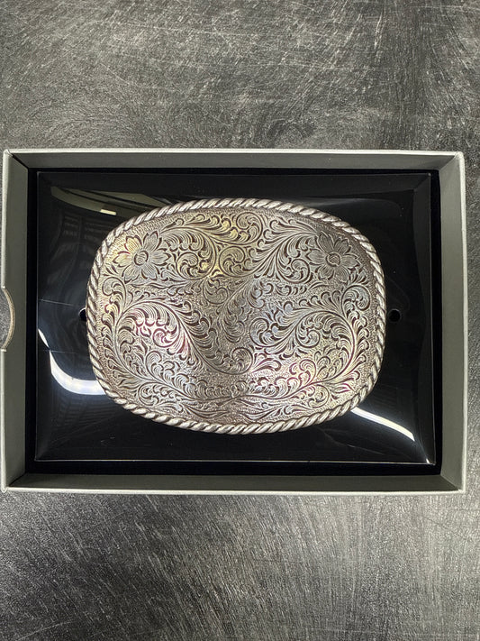 Men's Nocona Rectangle Scrolled Silver Buckle