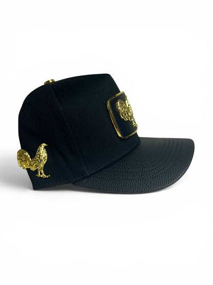 Ferreti Hats - Black/Black Gold Gallo Plate