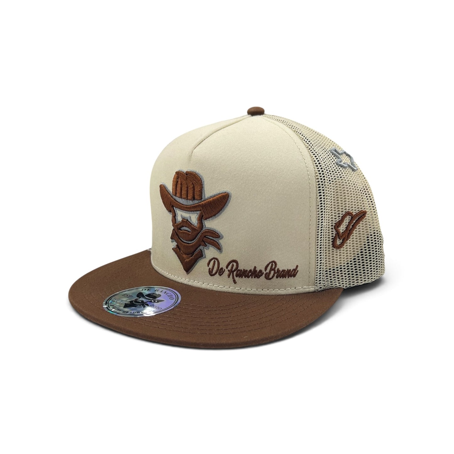 De Rancho Hat - Texas Logos (Cream/Brown)