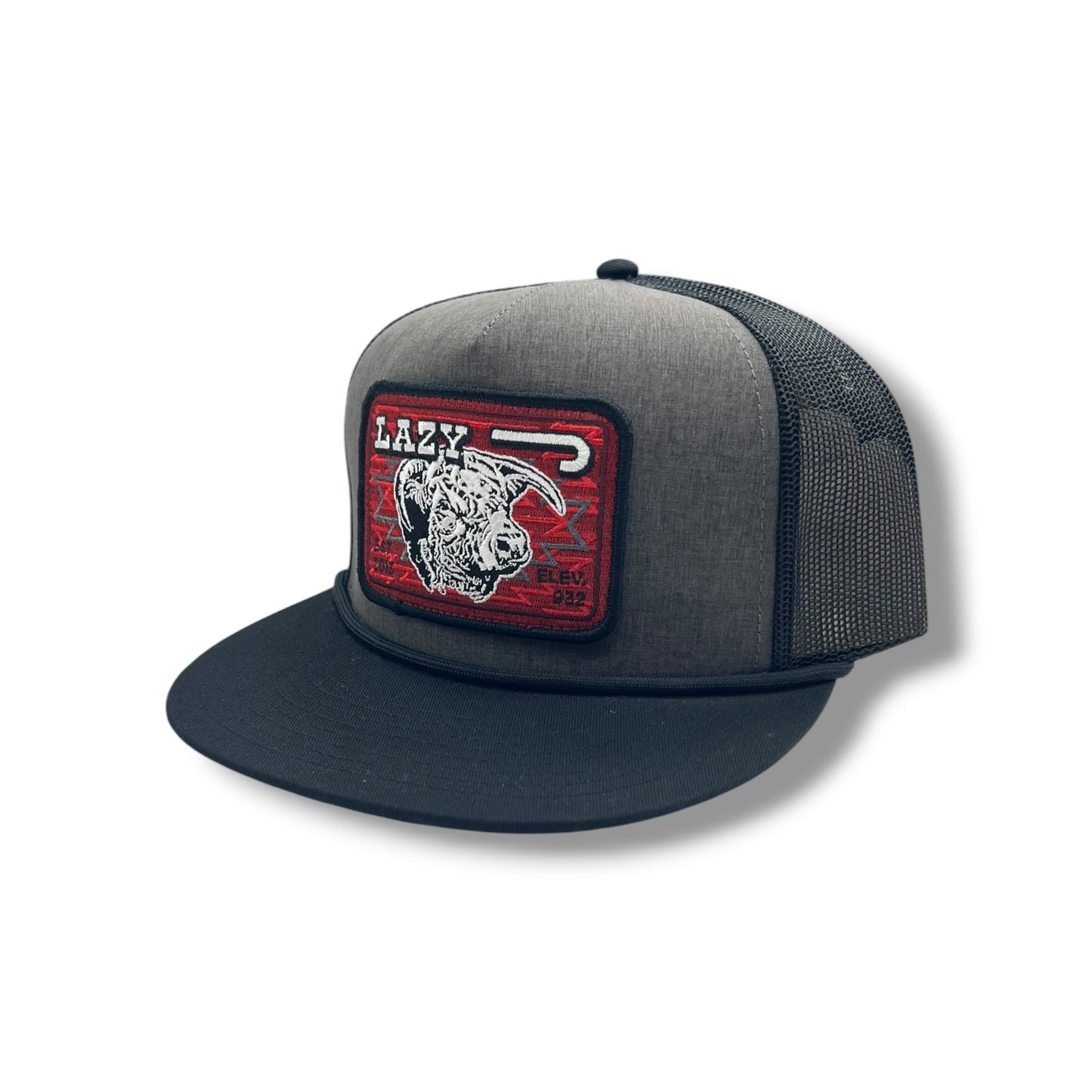 Lazy J Hat - Charcoal/Black Red Cowpoke