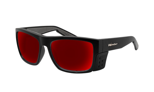 Bomber - XL Clutch Z87+ Polarized Matte Black / Red Mirror Sunglasses