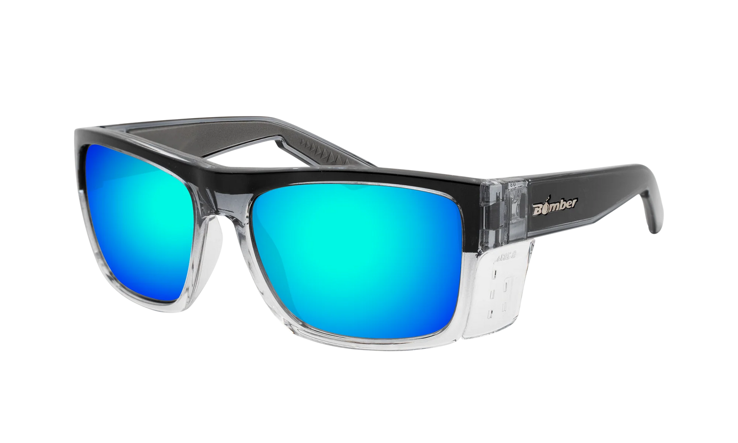 Bomber - XL Clutch Z87+ 2 Tone Smoke Frame / Ice Blue Mirror Sunglasses
