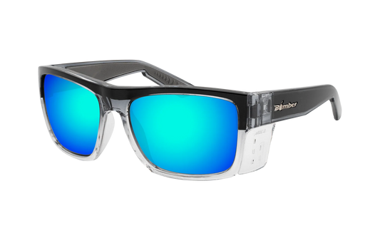 Bomber - Clutch Z87+ Polarized 2 Tone Frame / Ice Blue Mirror Sunglasses