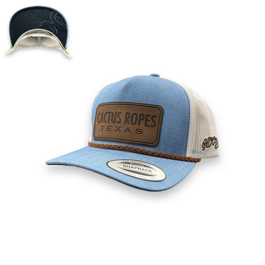 Hooey Cactus Ropes Hat - Denim Blue W/Brown Rope