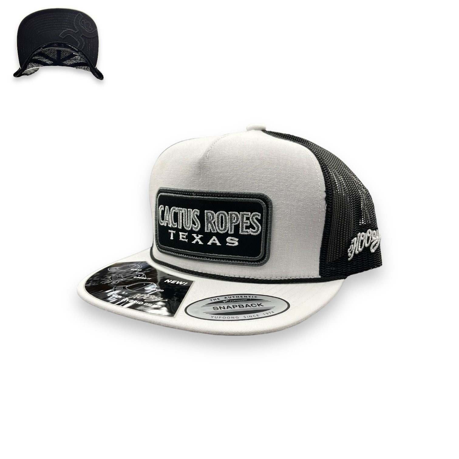 Hooey Cactus Ropes Hat - White W/Black Rope – Amigos Pro Shop La Plaza