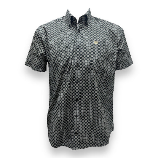 Cinch Geometric Short Sleeve Shirt - Black/Khaki (#19)