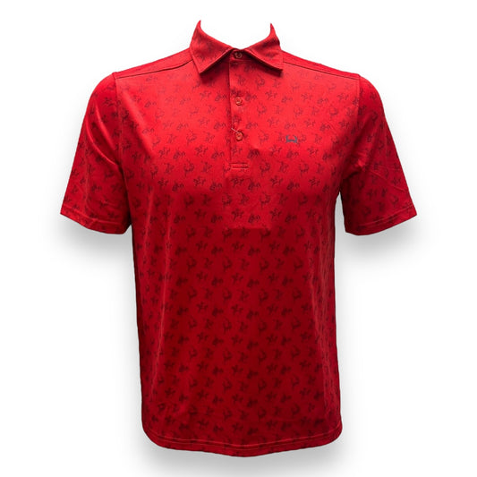 Cinch Short Sleeve Polo - Red Cowboy Print