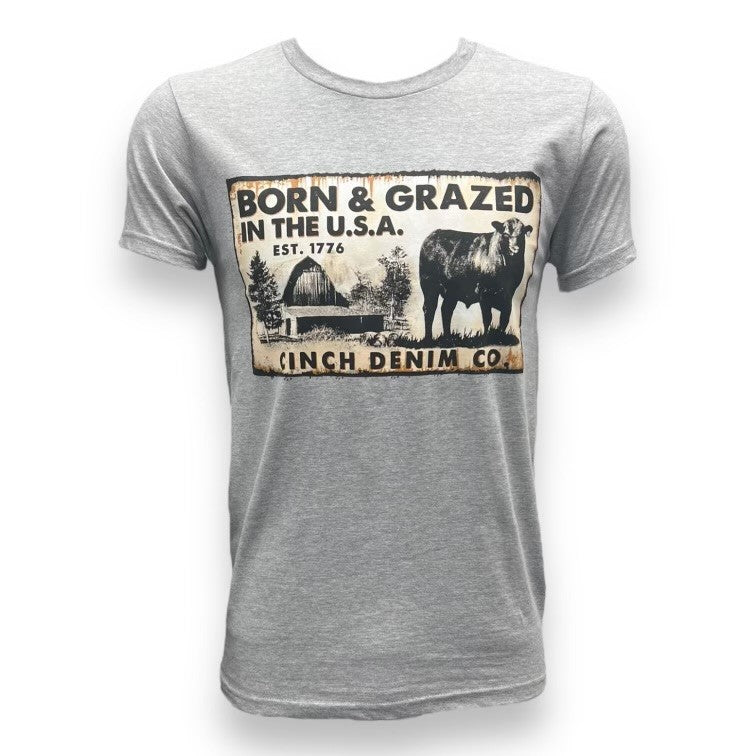 Cinch Born & Grazed in the USA Tee - Heather Grey