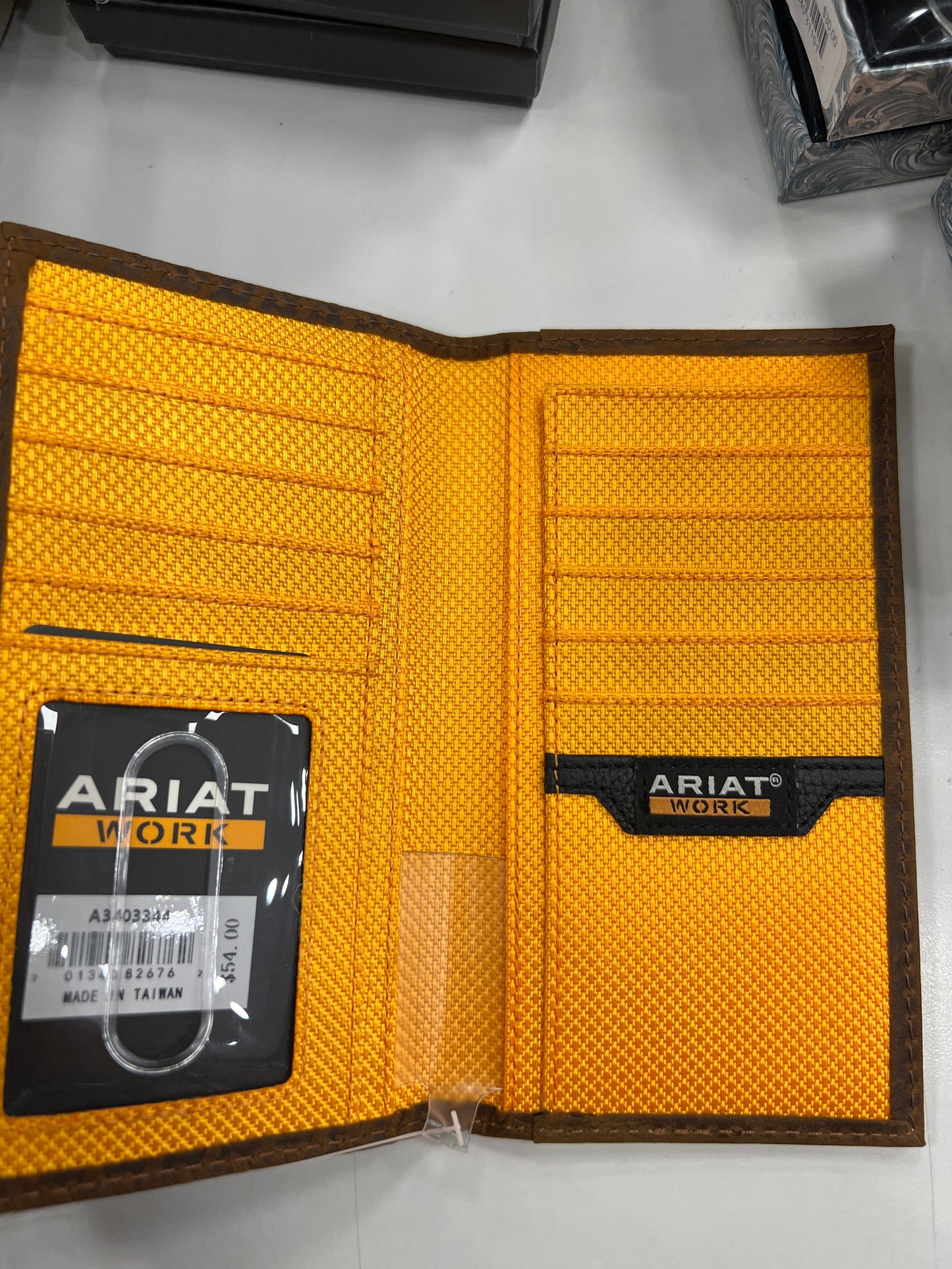 Men's Ariat Work Wallet/Checkbook GRAIN LEATHER