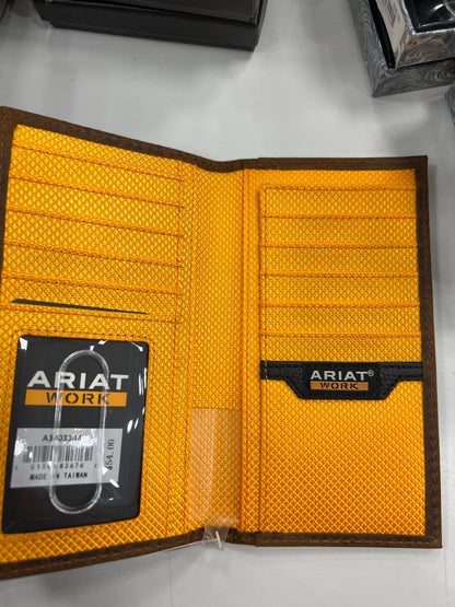 Men's Ariat Work Wallet/Checkbook GRAIN LEATHER