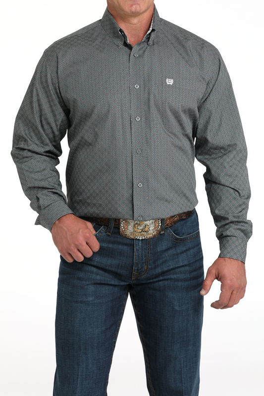 Cinch Men’s L/S Print 5987 - Grey