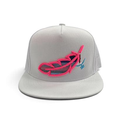 The Rancher Hat - White Hot Pink Feathered Outlaw