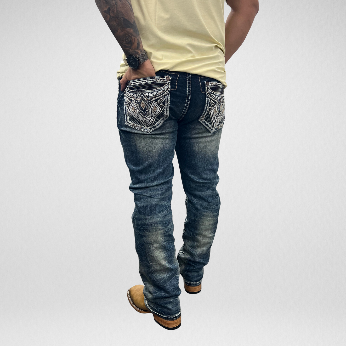 Men's De Niko Slim Straight Boot Denim (DN-070)