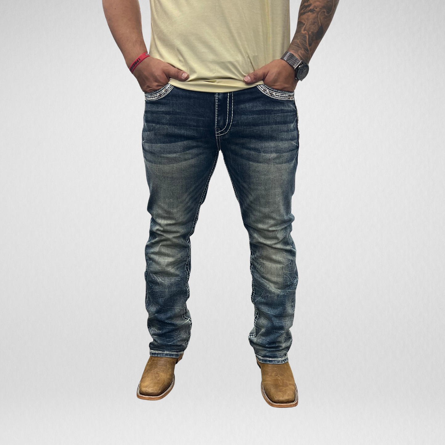 Men's De Niko Slim Straight Boot Denim (DN-070)