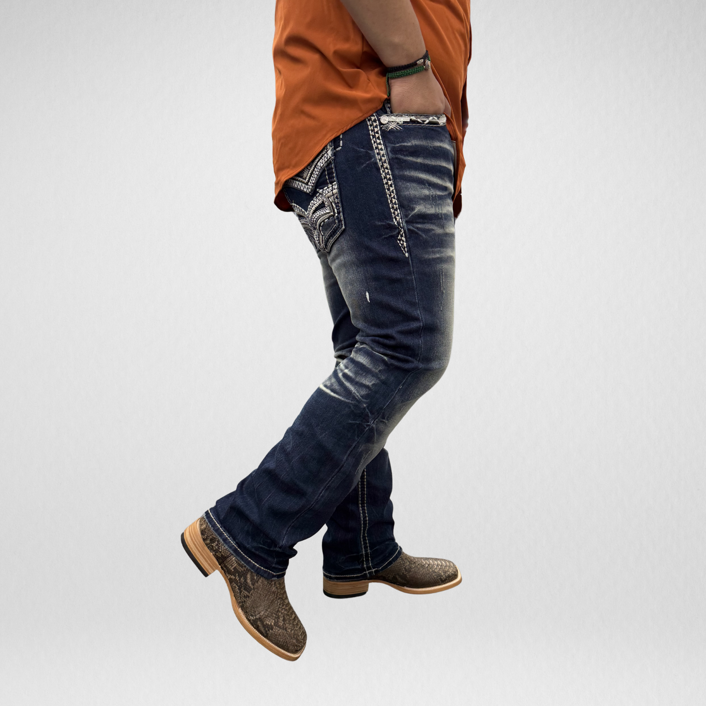 Men's De Niko Slim Straight Boot Denim (DN-035)