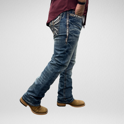 Men's De Niko Slim Straight Boot Denim (DN-047)