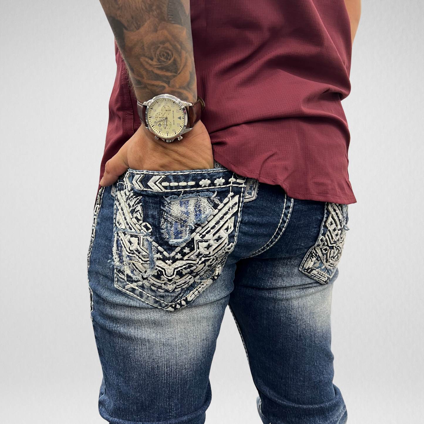 Men's De Niko Slim Straight Boot Denim (DN-050)