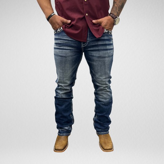 Men's De Niko Slim Straight Boot Denim (DN-050)