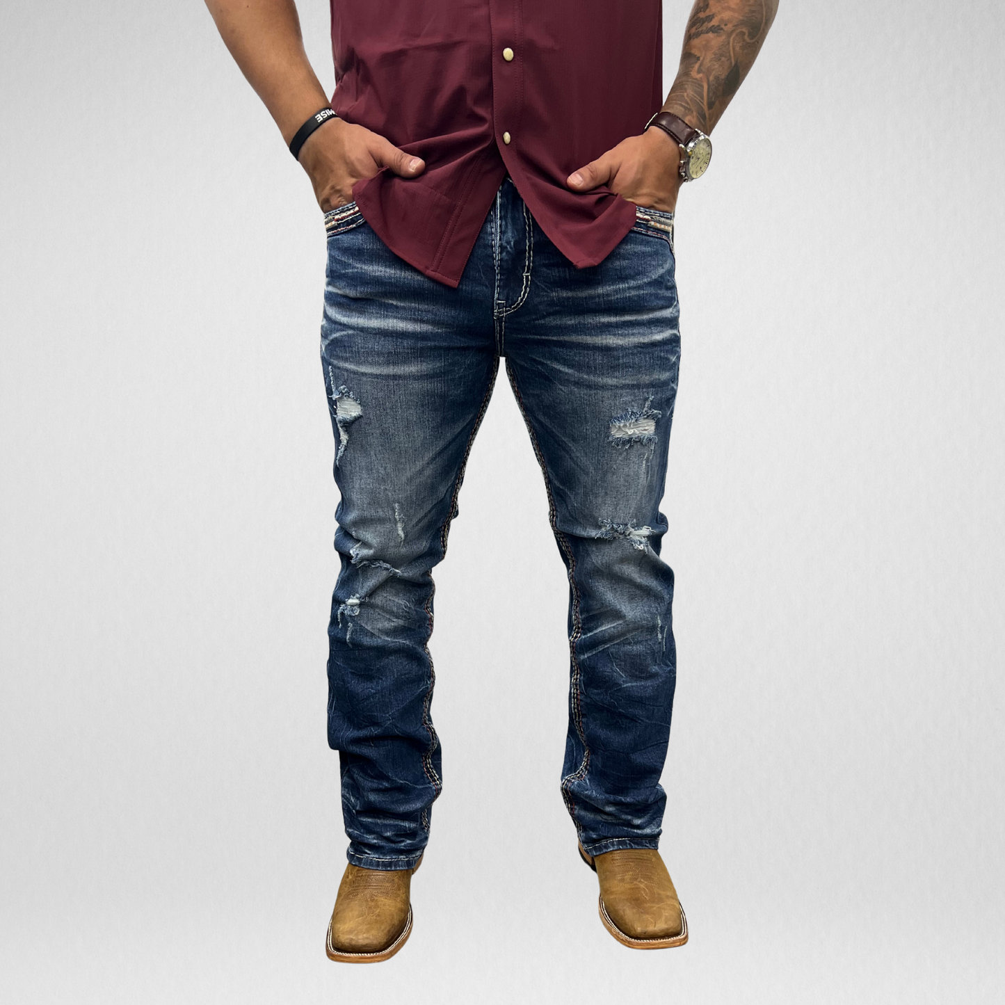 Men's De Niko Slim Straight Boot Denim (DN-A005)