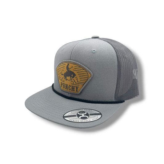 Hooey Punchy Hat - Grey w/Leather Patch