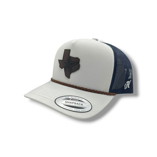 Hooey Hat - White Dallas - Brown Texas Patch
