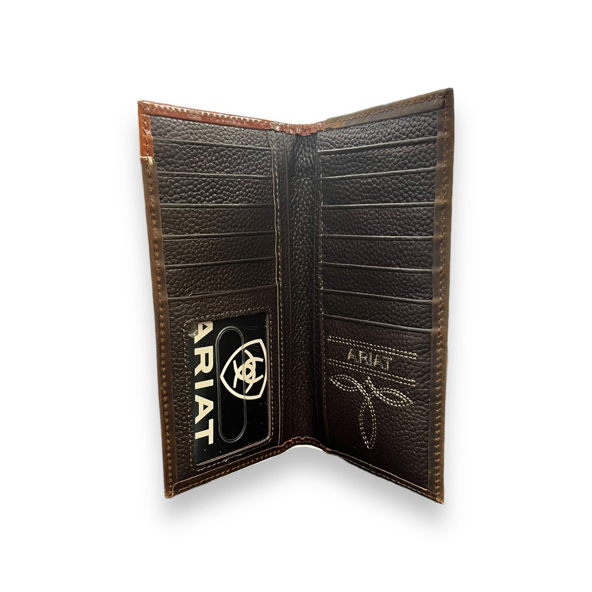 Ariat Rodeo Checkbook Wallet Men's Ariat Rodeo Wallet/Checkbook Cover - Two Tone Beaded Metal Shiel ...