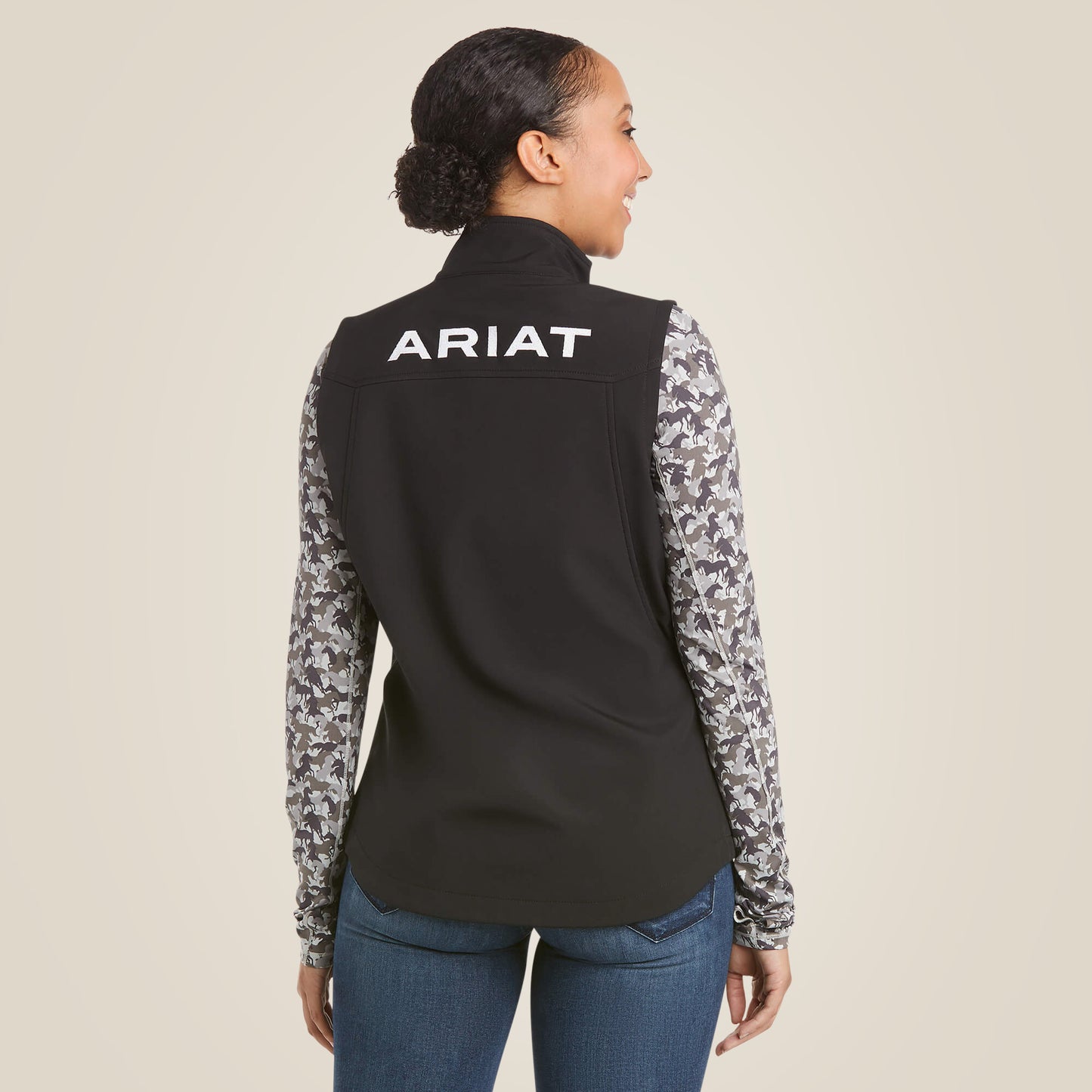 Women’s Ariat Team Logo Softshell Vest - Black
