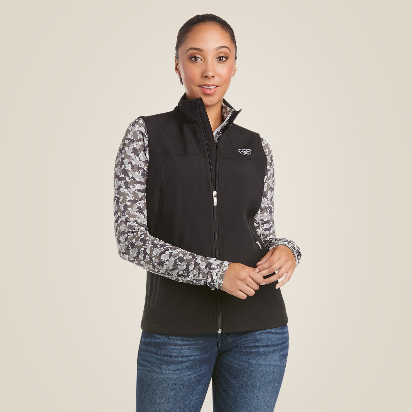 Women’s Ariat Team Logo Softshell Vest - Black
