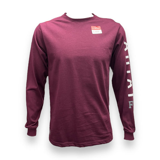 Ariat FR Roughneck Skull Logo Long Sleeve Shirt - Maroon