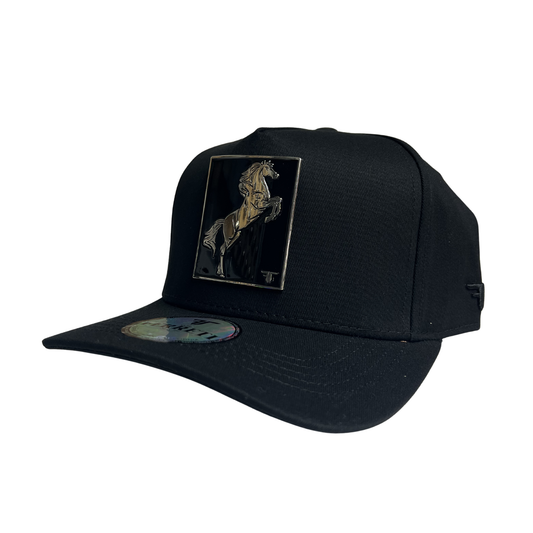 Ferreti Hats - Black Horse Metal Plate