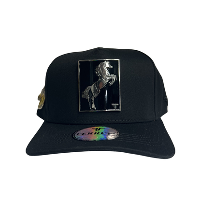 Ferreti Hats - Black Horse Metal Plate
