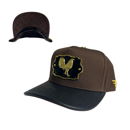 Ferreti Hats - Brown/Black Gold Gallo Plate