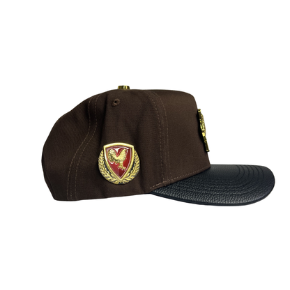 Ferreti Hats - Brown/Black Gold Gallo Plate