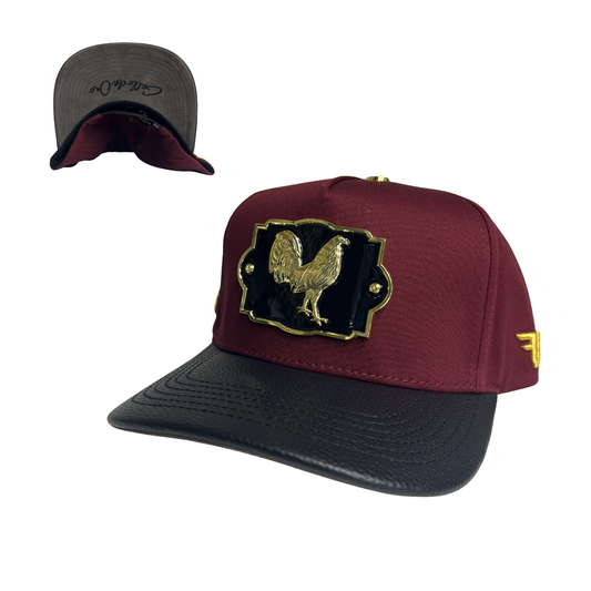 Ferreti Hats - Maroon/Black Gold Gallo Plate